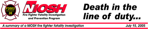 NIOSH fire fighter fatality investigation